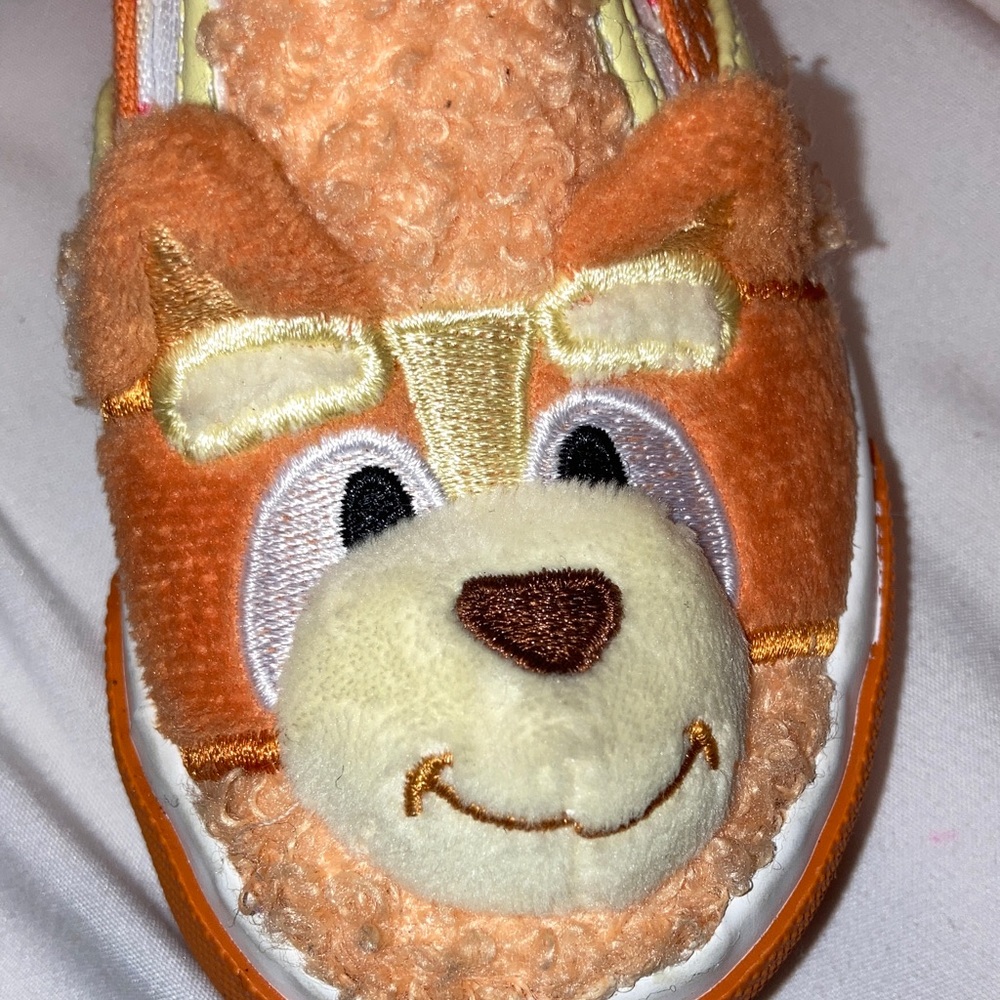 Toddler Bluey & Bingo Sneakers Kids Fuzzy Animal Face Slippers - Blue & Orange - Picture 7 of 8